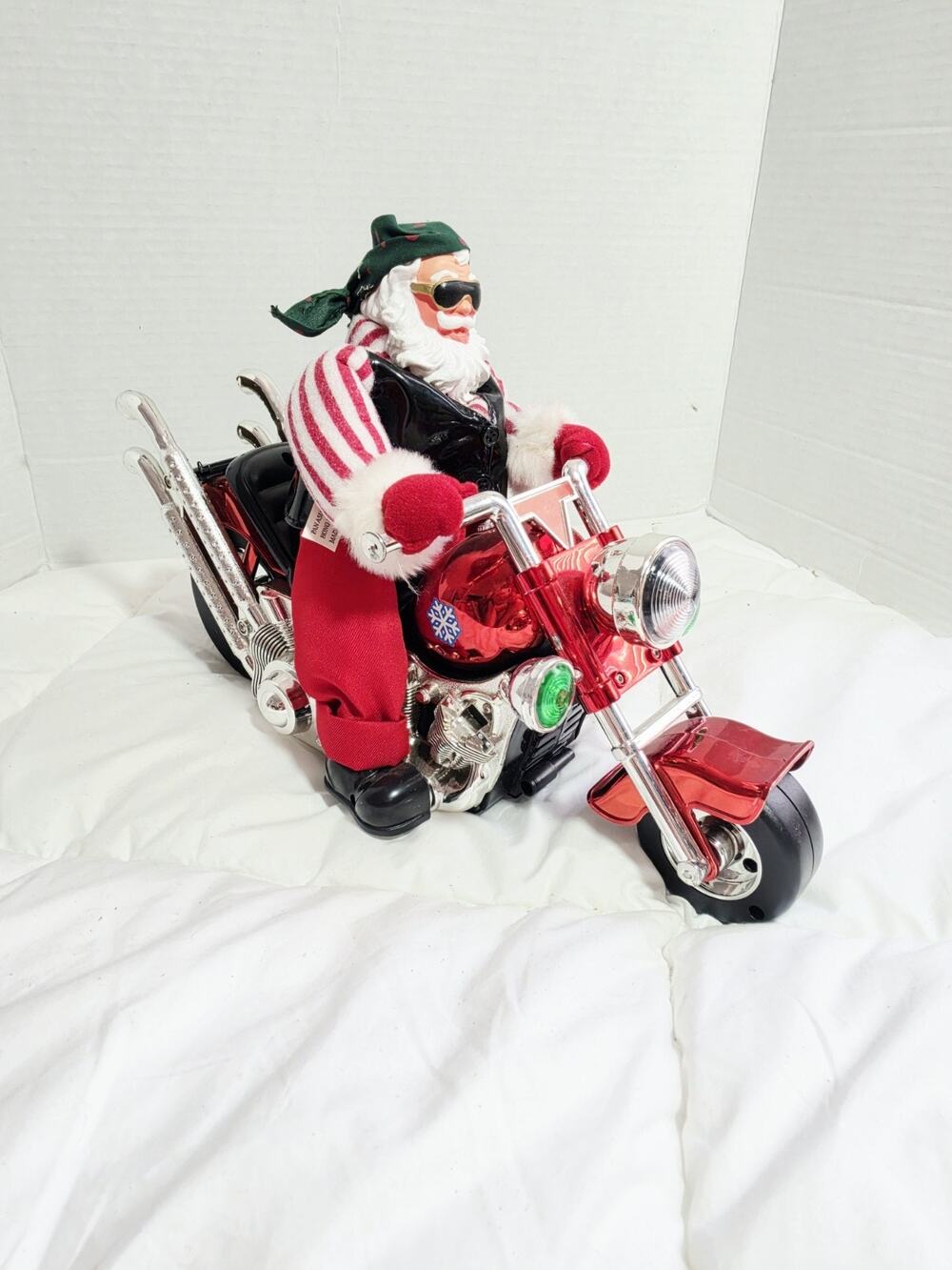 Biker Santa Claus Born to be wild Holiday Vtg 90's Y2k Decor Motorcycle Christma